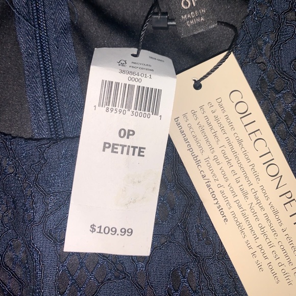 Banana Republic Navy Lace Dress Size 0P NWT - Picture 3 of 5